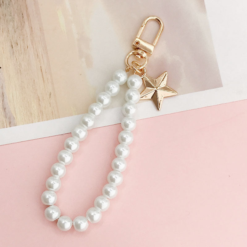 Wholesale Glass Pearl Pendants, Pentagram Pendant Chains, Mobile Phone Lanyards